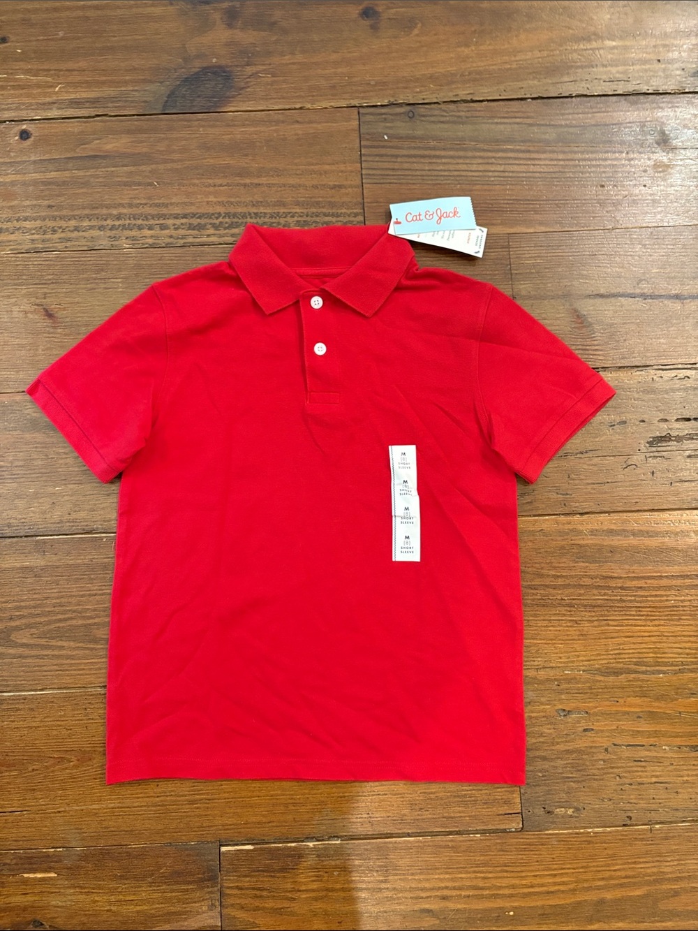 Cat & Jack School Uniform Bright Red Short-Sleeve Polo Shirt